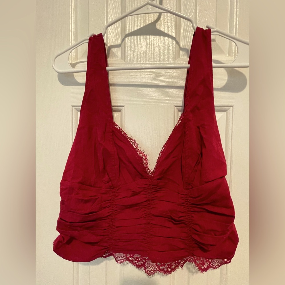 Free People Under Your Spell tank, raspberry pink color, size L
